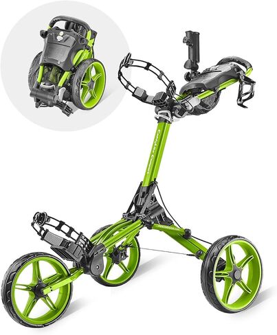 Caddytek CaddyLite Compact Semi-Auto Folding and Unfolding Golf Push Cart, Lime in Saudi Arabia
