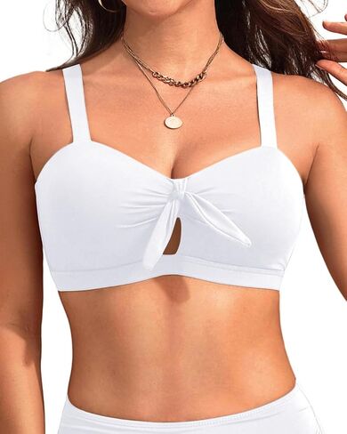 Tempt Me Women Blue Floral Bikini Tops Push Up Swim Top Front Tie Knot Bathing Suit Top Padded Swimsuit Top Only XL in Saudi Arabia