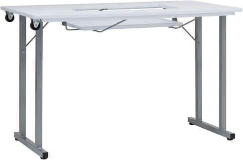 SewingRite SewStation 101 Portable Folding Sewing Table with Steel Legs, White - Perfect for Home, Office and Business in Saudi Arabia