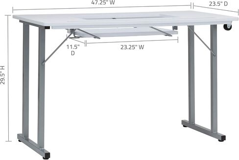 SewingRite SewStation 101 Portable Folding Sewing Table with Steel Legs, White - Perfect for Home, Office and Business in Saudi Arabia