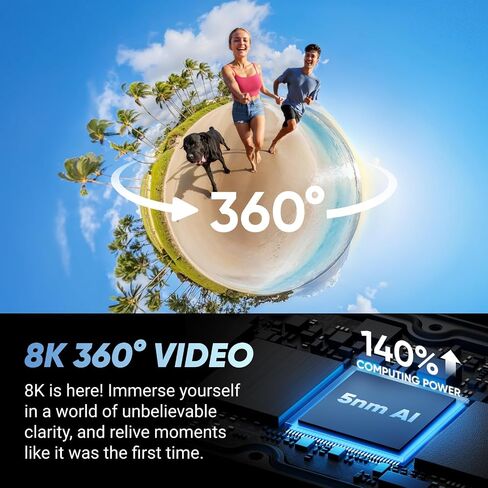 Insta360 X4 GPS Bundle- 8K Waterproof 360 Action Camera, 4K Wide-Angle Video, Invisible Selfie Stick, Removable Lens Guards, 135 Min Battery Life, AI Editing, Stabilization, for Sports, Travel in Saudi Arabia