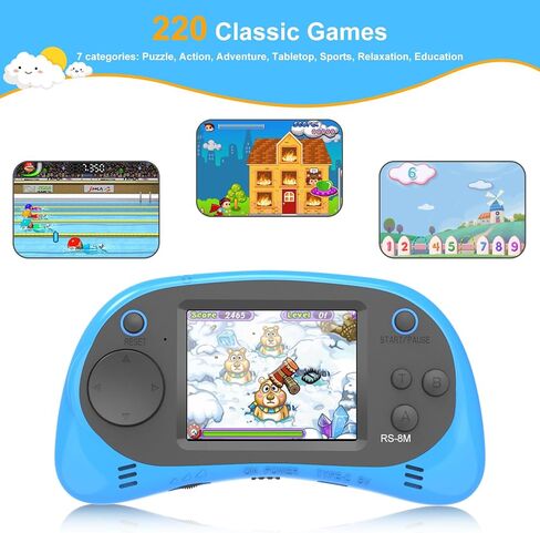 Easegmer Kids Learning Game Console - 220 لعبة تعليمية تتراوح أعمارهم بين 3 و 10 ، شاشة عالية الدقة مع حالة سفر ، قابلة للشحن ودائم ، مثالية للبنين والبنات in Kuwait