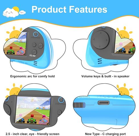 Easegmer Kids Learning Game Console - 220 لعبة تعليمية تتراوح أعمارهم بين 3 و 10 ، شاشة عالية الدقة مع حالة سفر ، قابلة للشحن ودائم ، مثالية للبنين والبنات in Kuwait