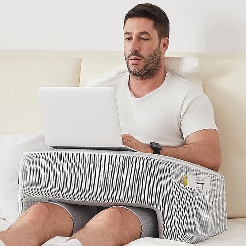 وسادة مكتب لاب توب، وسادة قراءة للحضن، وسادة عمل للسرير، وسادة كمبيوتر محمول للحضن، حامل كمبيوتر محمول للجلوس في السرير للبالغين، وسادة مكتب سرير من الإسفنج الذكي للعمل والألعاب والقراءة والكروشيه in Saudi Arabia