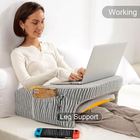 Lap Desk Pillow, Reading pillow for Lap, Work pillow for bed, Laptop pillow for lap, Laptop Stand for sitting in bed adult, Memory Foam Bed Desk Pillow for Working, Gaming, Reading, Crocheting in Saudi Arabia