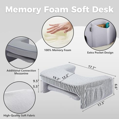 Lap Desk Pillow, Reading pillow for Lap, Work pillow for bed, Laptop pillow for lap, Laptop Stand for sitting in bed adult, Memory Foam Bed Desk Pillow for Working, Gaming, Reading, Crocheting in Saudi Arabia