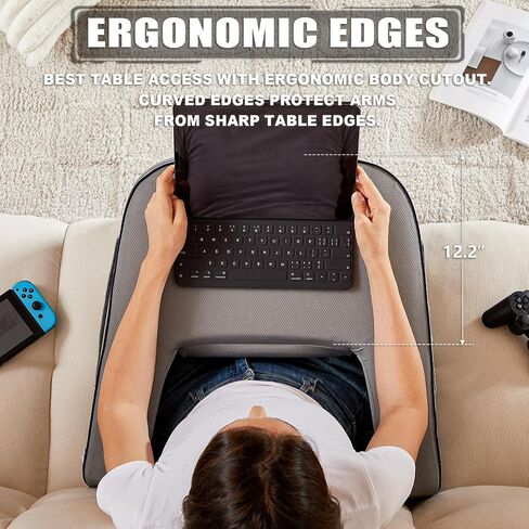 Lap Desk Pillow, Reading pillow for Lap, Work pillow for bed, Laptop pillow for lap, Laptop Stand for sitting in bed adult, Memory Foam Bed Desk Pillow for Working, Gaming, Reading, Crocheting in Saudi Arabia