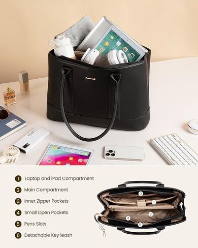 LOVEVOOK Laptop Bag for Women, Computer Work Tote Bag, Business Shoulder Handbag, Office Briefcase for Gift, Travel, Teacher in Saudi Arabia