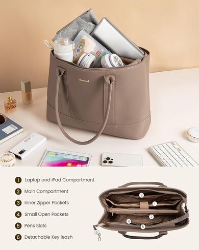 LoveVook Laptop Bag for Women ، حقيبة حمل للكمبيوتر ، حقيبة يد كتف الأعمال ، حقيبة Office للهدية ، السفر ، المعلم in Saudi Arabia