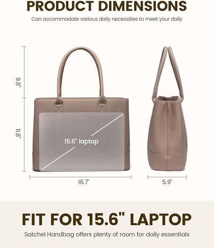 LoveVook Laptop Bag for Women ، حقيبة حمل للكمبيوتر ، حقيبة يد كتف الأعمال ، حقيبة Office للهدية ، السفر ، المعلم in Saudi Arabia