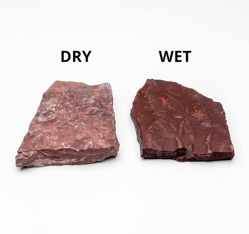 Natural Slate Stone for Aquariums, Fish Tanks, Terrariums, Aquascaping and Amphibian Enclosures, Mix of Large and Medium Size Rocks - by SubstateSource (5 Pounds, Red River) in Saudi Arabia