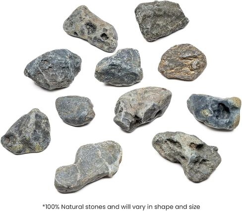 Natural Slate Stone for Aquariums, Fish Tanks, Terrariums, Aquascaping and Amphibian Enclosures, Mix of Large and Medium Size Rocks - by SubstateSource (5 Pounds, Red River) in Saudi Arabia