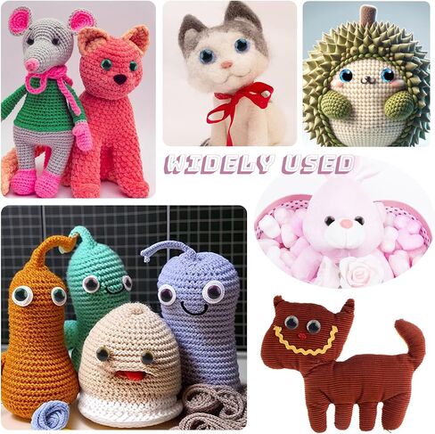 TOAOB 64 Set Glitter Safety Eyes for Amigurumis 12mm Round Crochet Eyes with Washers 8 Colors Doll Eyes for DIY Puppet Stuffed Animals Making in Saudi Arabia