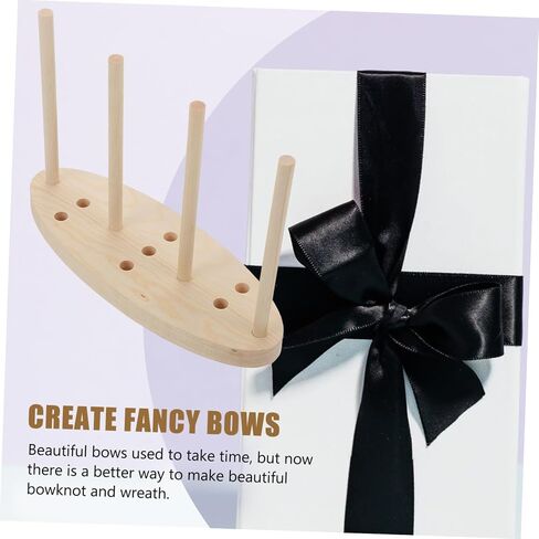 Tehaux 1set DIY Bowknot Maker أداة حرفة خشبية لزخارف الشريط صنع الزهور وأقواسها متينة وسهلة الاستخدام مع in Kuwait