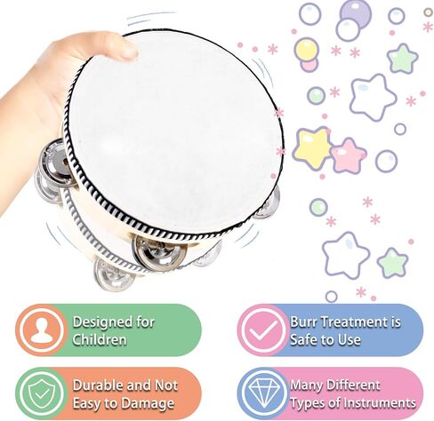 EASTROCK 13 Pcs Musical Instruments Set Toy for Children,Best Gifts for Children,Include Tambourine,Xylophone,Triangle Instrument,Guiro,Maracas,Castanets,Wrist Bells in Saudi Arabia