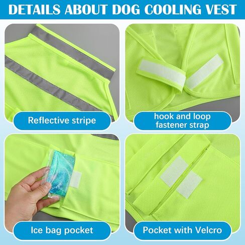 Aliceset 2 Pcs Dog Cooling Vest with 4 Recyclable Ice Pack Summer Outdoor Dog Cooling Harness Pet Adjustable Jacket Cooler(Extra Large) in Saudi Arabia