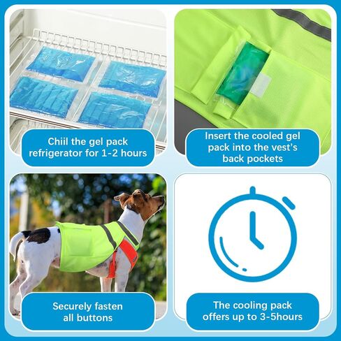 Aliceset 2 Pcs Dog Cooling Vest with 4 Recyclable Ice Pack Summer Outdoor Dog Cooling Harness Pet Adjustable Jacket Cooler(Extra Large) in Saudi Arabia