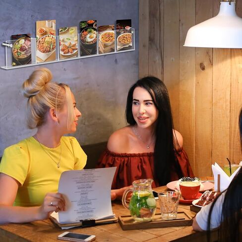 4 Pack Acrylic Magazine Holder Wall Mount 6 Pockets Brochure Holder Wall Mount Magazine Rack Clear Brochure Holder Bookshelf Literature Storage Rack for Waiting Room, Living Room, Office in Kuwait