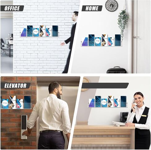 4 Pack Acrylic Magazine Holder Wall Mount 6 Pockets Brochure Holder Wall Mount Magazine Rack Clear Brochure Holder Bookshelf Literature Storage Rack for Waiting Room, Living Room, Office in Kuwait