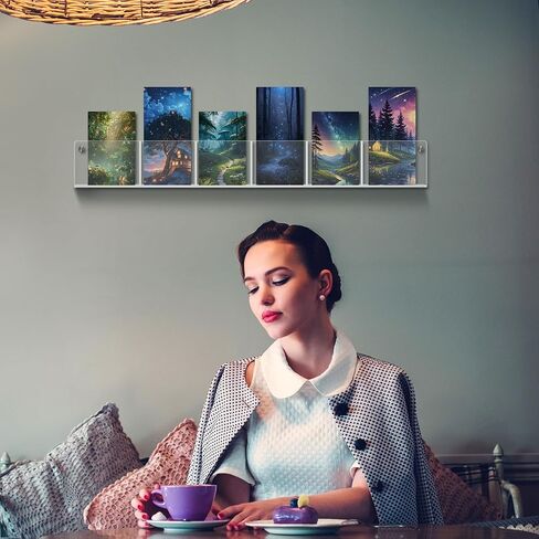 4 Pack Acrylic Magazine Holder Wall Mount 6 Pockets Brochure Holder Wall Mount Magazine Rack Clear Brochure Holder Bookshelf Literature Storage Rack for Waiting Room, Living Room, Office in Kuwait