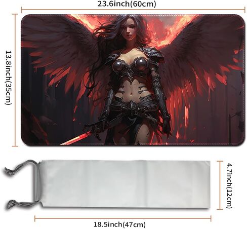 Playmat Board Game MTG Duel Playmat Trading Card 23.6 x 13.8in Stitching Edges Compatible for TCG CCG RPG OCG with Card Zones Including Storage Bags (No Zone,Mouse Wizard) in Saudi Arabia
