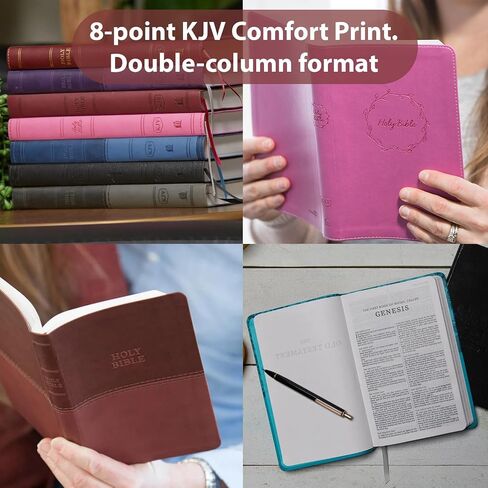 كتاب Printualist Personalized Gift Bible مع اسم محفور ، KJV ، الفيروز ، إصدار King James ، إصدار رسائل حمراء ، طباعة الراحة ، جلد فو ، in Kuwait