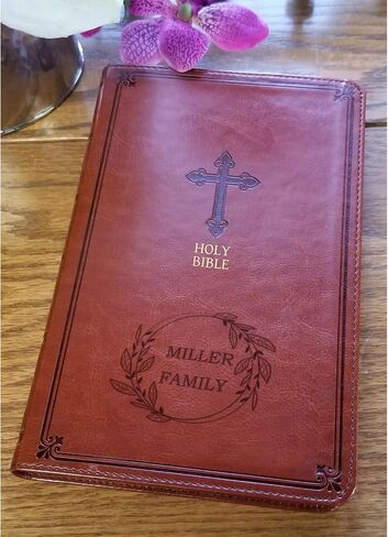 كتاب Printualist Personalized Gift Bible مع اسم محفور ، KJV ، الفيروز ، إصدار King James ، إصدار رسائل حمراء ، طباعة الراحة ، جلد فو ، in Kuwait
