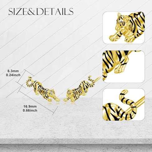 عمل رومانسي النمر أقراط 925 الفضة الاسترليني النمر الزحف أقراط مجوهرات للنساء عيد ميلاد in Kuwait