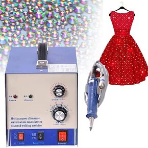 Crystal Setting Machine,Hot Repair Rhinestone Applicator with 7 Different Drill Bits,DIY Bead Rhinestone Press Fixer (220V)
