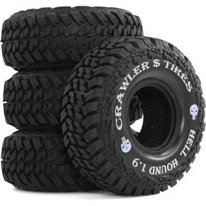 1.9 Inch RC Crawler Tires OD 118mm 1/10 Soft Rubber Wheels Tyres For 1:10 Scale Crawler Car Traxxas TRX4 RC4WD D90 TF2 Axial SCX10 II Tamiya CC01 Gen8 Redcat 1.9" Beadlock Wheels 4Pcs