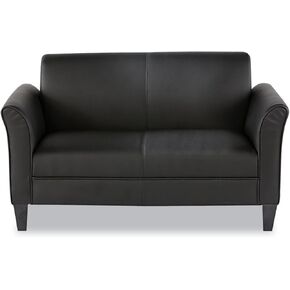 Alera ALE Reception Lounge Furniture, Loveseat, 55-1/2w x 31-1/2d x 32h, Black