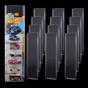 Display Case Compatible with Hot-Wheels Match-Box Packaged Cars, Wall Display Case for Packaged Cars, Toy Car Storage Case Organizer Display Shelf Rack (12)