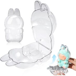 Protective Case for LABUBU Sit & Party Series Acrylic Display Stand for Standing LABUBU Series 2 Collectibles,Clear