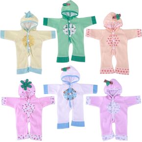 BABESIDE 6 PCS Reborn Doll Clothes Fruit Pattern for 10-12 Inch Dolls Onesie Romper Set for Newborn Girl & Boy