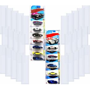 15 Pcs Model Car Display Case Wall Mount Compatible with Hot Wheels Matchbox Cars Packaged, Model Cars Storage Case for Hot Wheels Packaged Diecast Blister Toy Cars Wall Display Shelf Rack