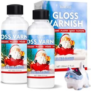 Air Dry Clay Glaze, 7oz High Gloss Air Dry Clay Varnish Prevents Crack, Scratch, Yellow and Wear, Clay Varnish Sculpture Sealant for Craft Pottery, Ceramics, Waterproof