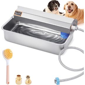 Automatic Water Dispenser for Dog, 3L Dog Water Bowl Dispenser, Stainless Steel Indoor/Outdoor Water Feeder Suitable for Dogs Livestock Chicken Horse, Easy to Clean