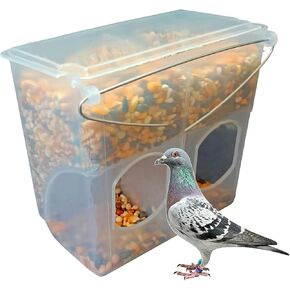 Automatic Pigeon Bird Feeder Water, Plastic Feeder Water Dispenser Drinkers for Cage, No Mess Hanging Parrot Feeder, Cage Accessories for Parakeet Quail Bird Chicken (2 Hole-Hook)