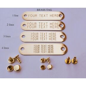 WARNER BRAND BRASS (GOLD) TAG FOR DOG COLLARS WITH 3-SETS OF RIVETS PET ID TAG PLATE, ID TAG