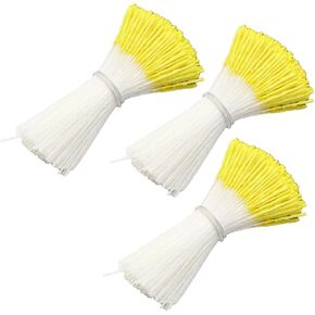 About 1110 Pieces Single Head Flower Stamen Pistil DIY Making Mini Artificial Flower Stamen Pistil Handmade Flowers Pollens Stamens for Flower Making Scrapbook Decoration, Yellow