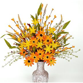 Artificial Fall Flowers 12 PCS Fall Flower Picks 17 Inches Floral Stems with Daisies for Autumn Thanksgiving Flower Arrangements Table Centerpieces DIY Crafts