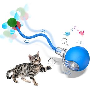 لعبة Cat Ball التفاعلية - 2025 لعبة Smart Rolling Cat مع ذيل لامع ، وإغاثة الملل المنشط للحركة للقطط الداخلية ، وتجنب شحن USB وتجنب العقبات in Kuwait