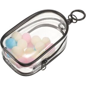 Toyvian Clear Figure Display Bag with Keychain, Portable Dustproof Mini Doll Pouch Carrying Case, Hanging Blinds Box Organizer Keychain Pouch Charms for Collectibles