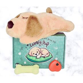 Calming Puppy Toy with Heartbeat for Anxiety Relief for Dogs and Cats, Chew Toy for Dental & Mental Stimulation, Heartbeat Puppy Toy Sleep Aid, Crate Training & New Dog Parent Gift Set