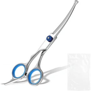 Curved Dog Grooming Scissors Dogs Scissors Round Tips Pet Grooming Shears Professional Dogs Cats Pets Groomings Shears 6.8 inches for Dog Cat on Face Paw Hair Trimming