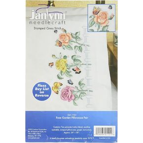 Janlynn Embroidery Kit Rose Garden Pillowcase Pair