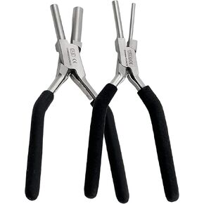 1 EA German Heavy Duty Bail Making Pliers 3MM/5MM-7MM/9MM Bail making pliers for consistent loops connectors -WITH NON-SLIP COMFORT GRIP HANDLE (SET OF 2 EACH-3MM/5MM+7MM/9MM)