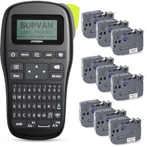 صانع الملصقات Supvan LP5120M مع 9 حزمة أبيض مستمر 0.47 في × 13.12 قدم