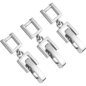 3 Pcs Bracelet Extender Silver Necklace Extender Silver Jewelry Clasps Women Foldover Clip Link Extensions for Necklace Extension Bracelet Extension Jewelry Making