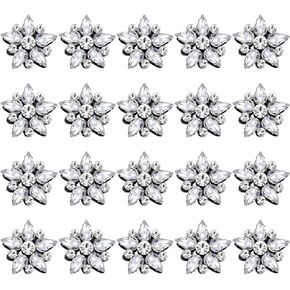 Webeedy 20 PCS Star Rhinestone Patches Sewes on Rhinestone Star Patches Theslique 3D Decorative Star Patch Patch Badge لأحذية حقيبة الملابس أحذية القبعات DIY (أبيض ، 3.3x3.3 سم/1.3x1.3)